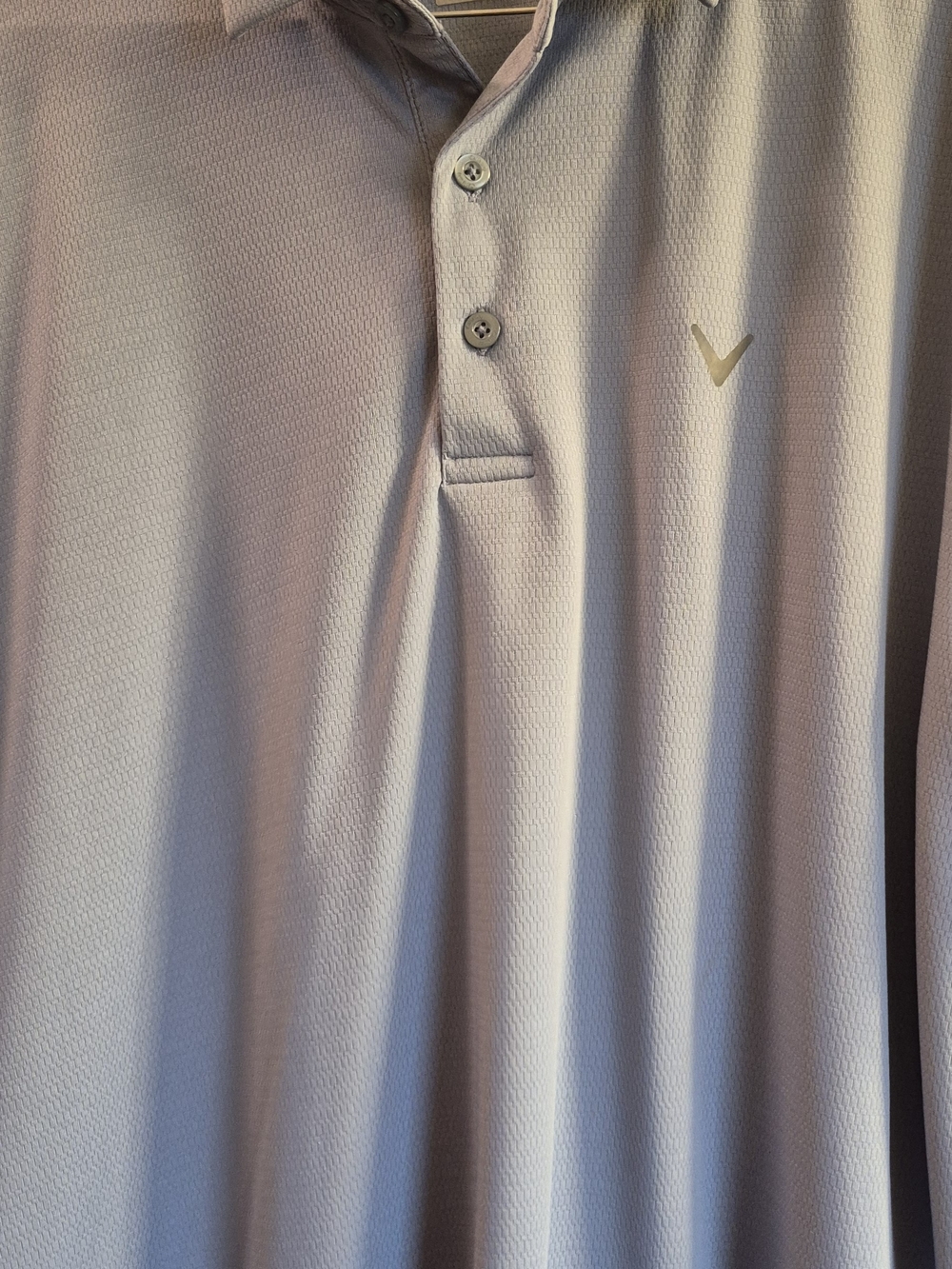 Callaway Light Blue Gray Mens Golf Polo with V Logo XL New without tags